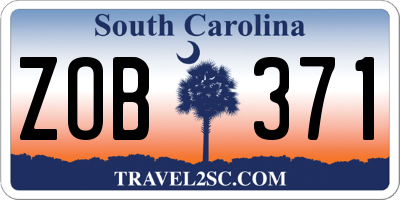 SC license plate ZOB371