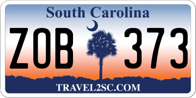 SC license plate ZOB373