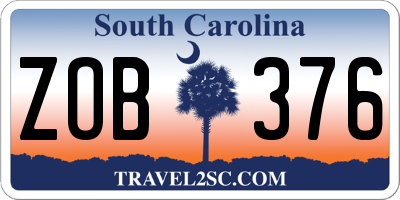 SC license plate ZOB376