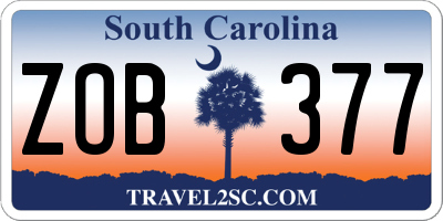 SC license plate ZOB377