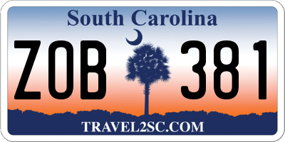 SC license plate ZOB381