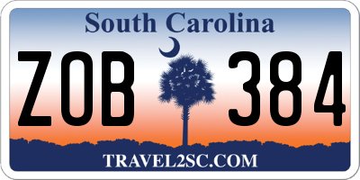 SC license plate ZOB384