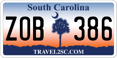 SC license plate ZOB386