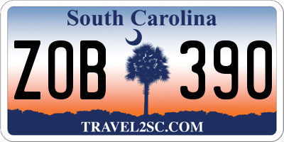 SC license plate ZOB390