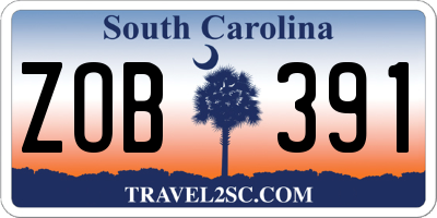 SC license plate ZOB391