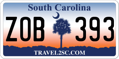 SC license plate ZOB393