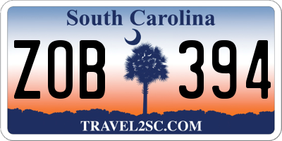 SC license plate ZOB394