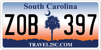 SC license plate ZOB397