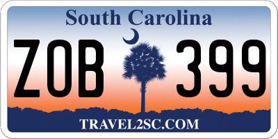 SC license plate ZOB399