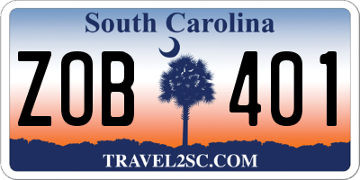 SC license plate ZOB401
