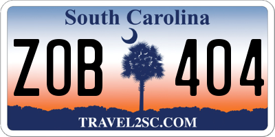 SC license plate ZOB404