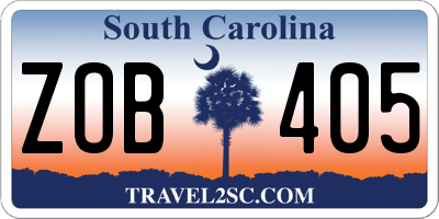 SC license plate ZOB405