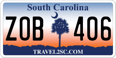 SC license plate ZOB406