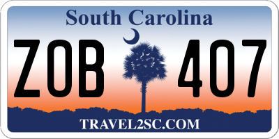 SC license plate ZOB407