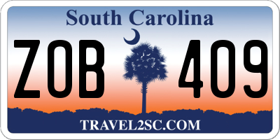 SC license plate ZOB409