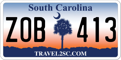 SC license plate ZOB413