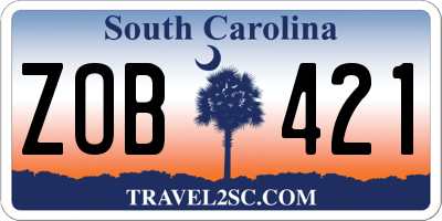 SC license plate ZOB421