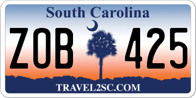 SC license plate ZOB425