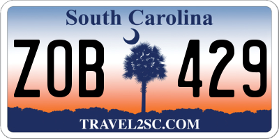 SC license plate ZOB429