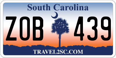 SC license plate ZOB439