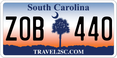 SC license plate ZOB440