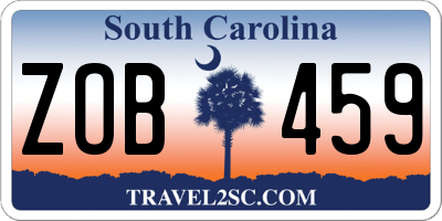 SC license plate ZOB459