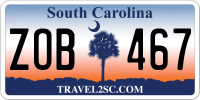 SC license plate ZOB467
