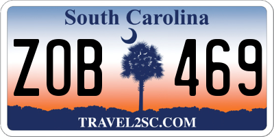 SC license plate ZOB469