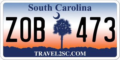 SC license plate ZOB473