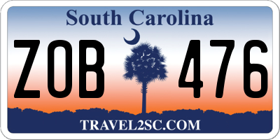 SC license plate ZOB476