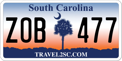 SC license plate ZOB477
