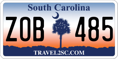 SC license plate ZOB485