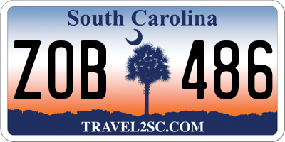 SC license plate ZOB486