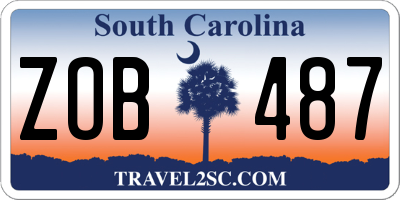 SC license plate ZOB487