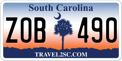SC license plate ZOB490