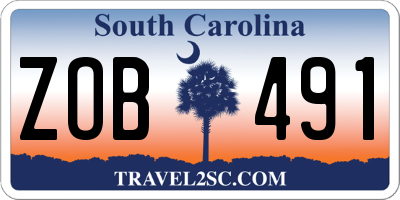 SC license plate ZOB491
