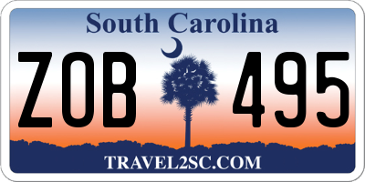 SC license plate ZOB495