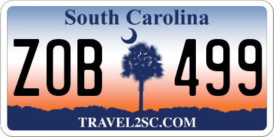 SC license plate ZOB499