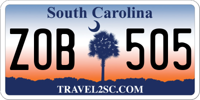 SC license plate ZOB505