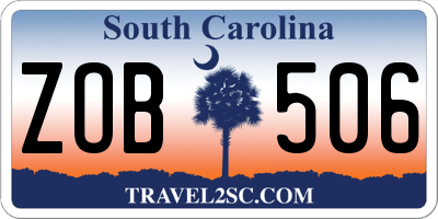 SC license plate ZOB506