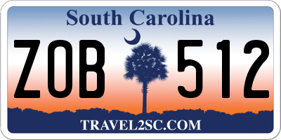 SC license plate ZOB512