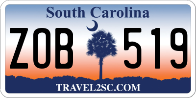 SC license plate ZOB519