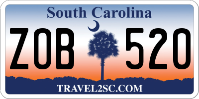 SC license plate ZOB520