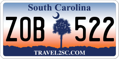 SC license plate ZOB522