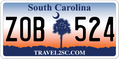 SC license plate ZOB524