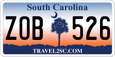 SC license plate ZOB526