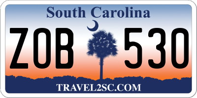 SC license plate ZOB530