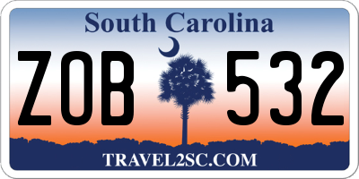 SC license plate ZOB532