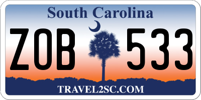 SC license plate ZOB533