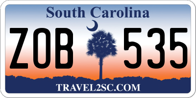 SC license plate ZOB535